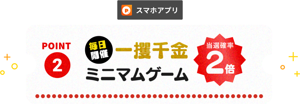 POINT2 一攫千金ミニマムゲーム 当選確率2倍