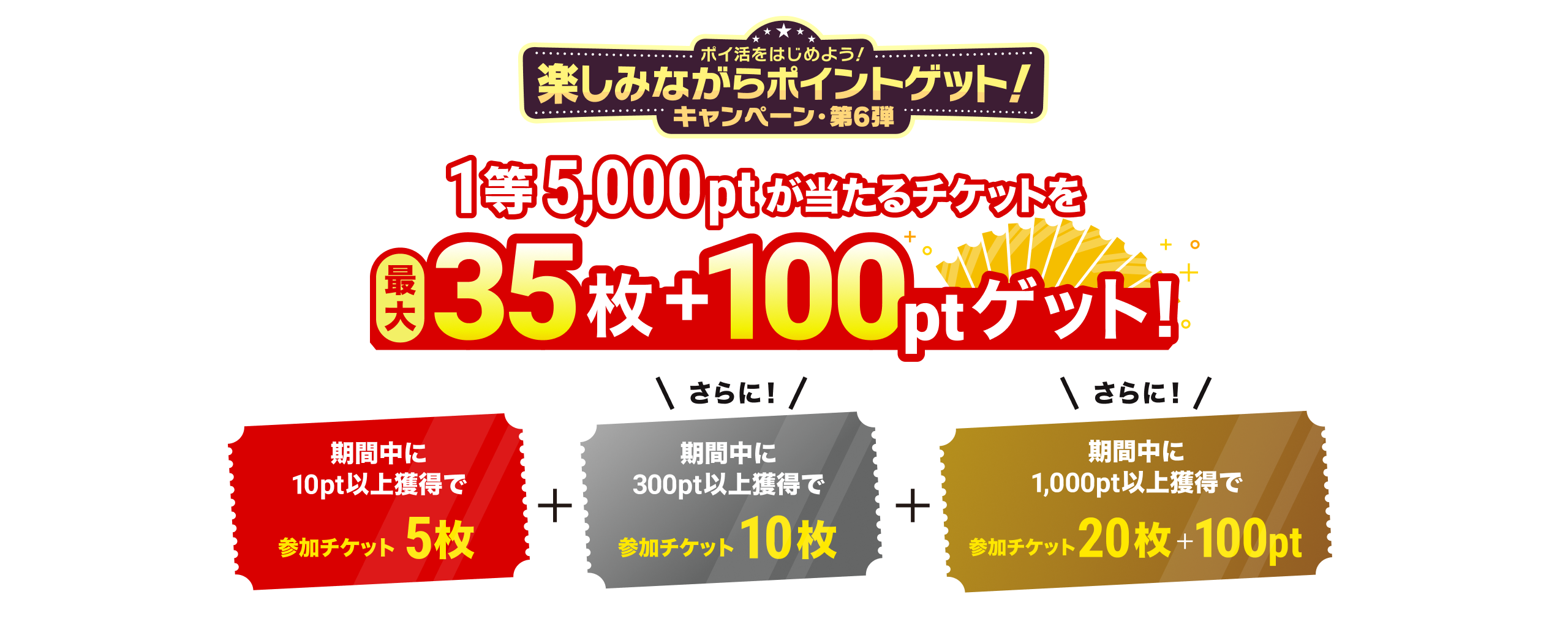 最大5,000ptが当たる!楽しみながらポイントゲットキャンペーン・第6弾